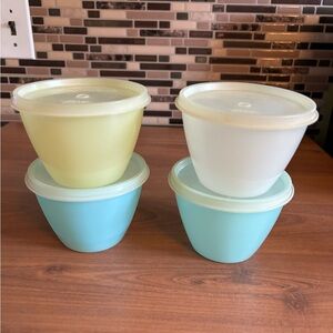 Set of 4 Pastel Tupperware Storage Bowls